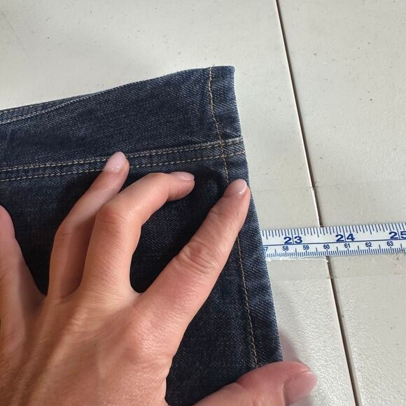 GAP Y2K Denim Jean Skirt Size 2 Deconstructed Medium Wash Above Knee Seamed 2004 - Picture 9 of 9